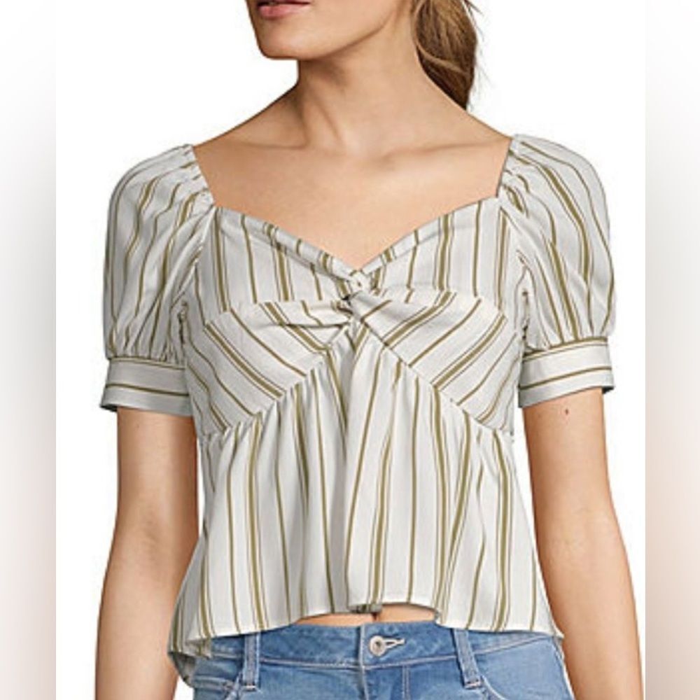 Society Stitch Sweetheart Twist Knot Neckline Striped Crop Top. Size XXL